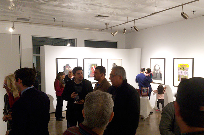 Crowded M Street Gallery during Malaquias Montoya exhibit