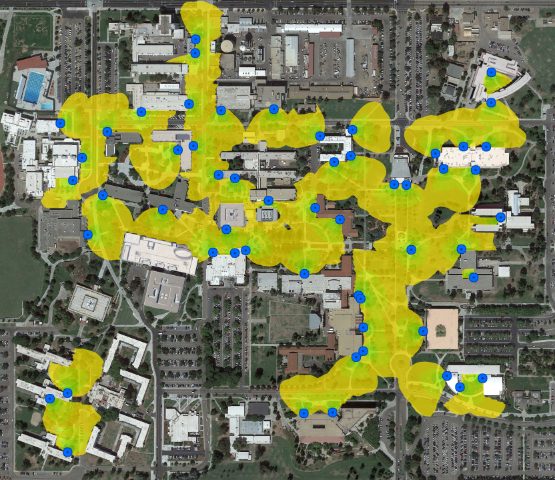Map of Wifi access points