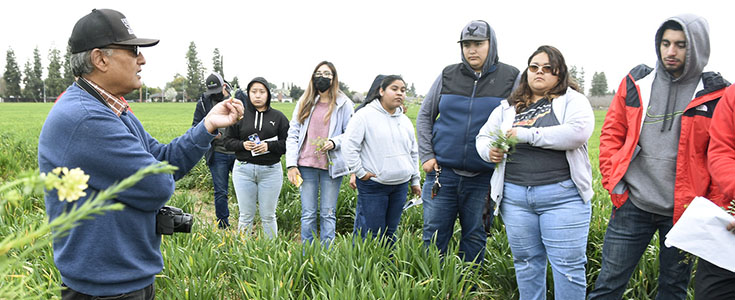 Weeds class lab on campus farm